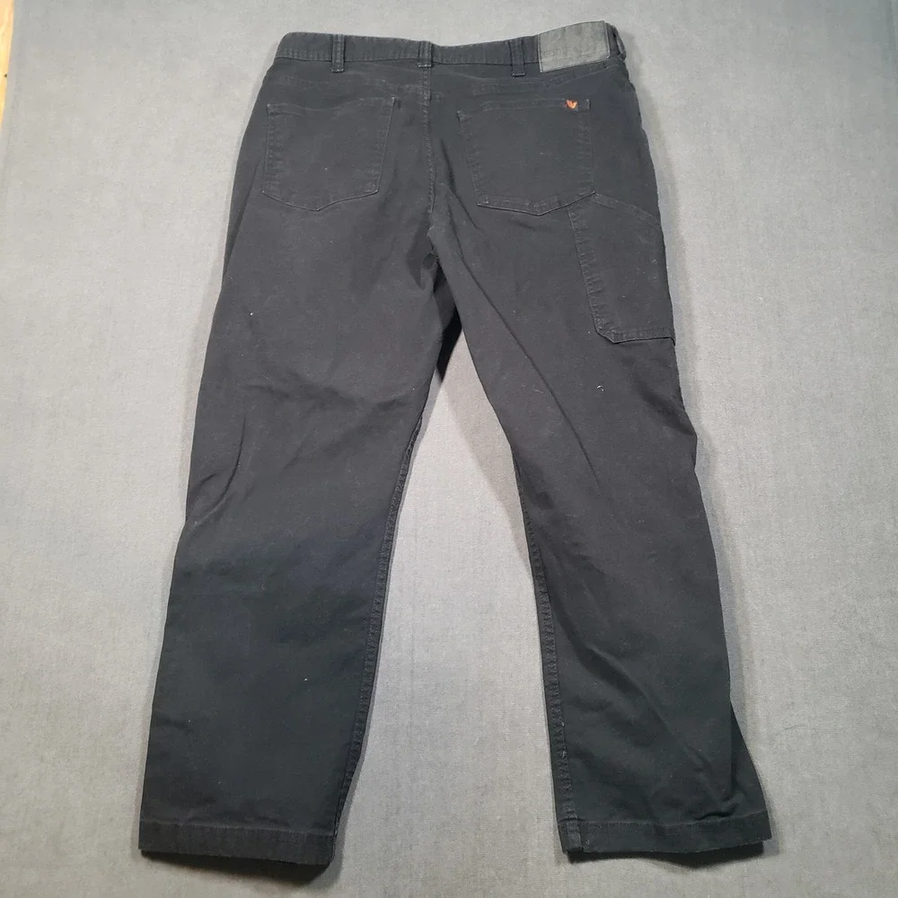 Eddie Bauer Canvas‎ Utility Pant Mens 36x29 Black Workwear Stretch Cotton
